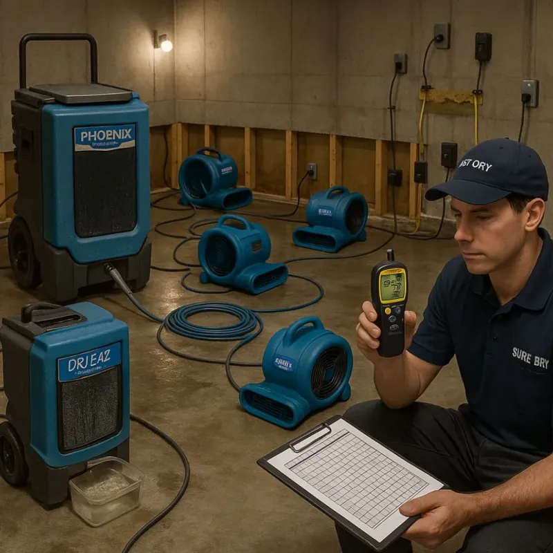 Structural Drying and Dehumidification process in Lykens, PA